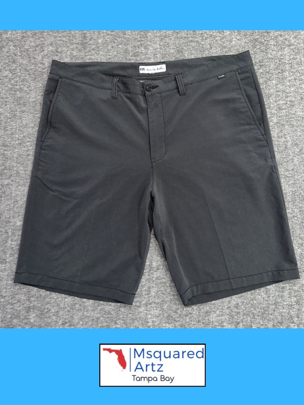 TravisMathew Golf Shorts Mens Black Performance Chino Casual Stretch 42